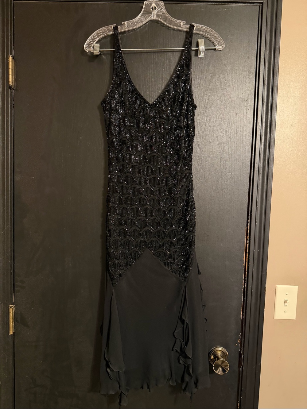 GORGEOUS Vintage White House/Black Market Beaded Silk Cocktail Dress